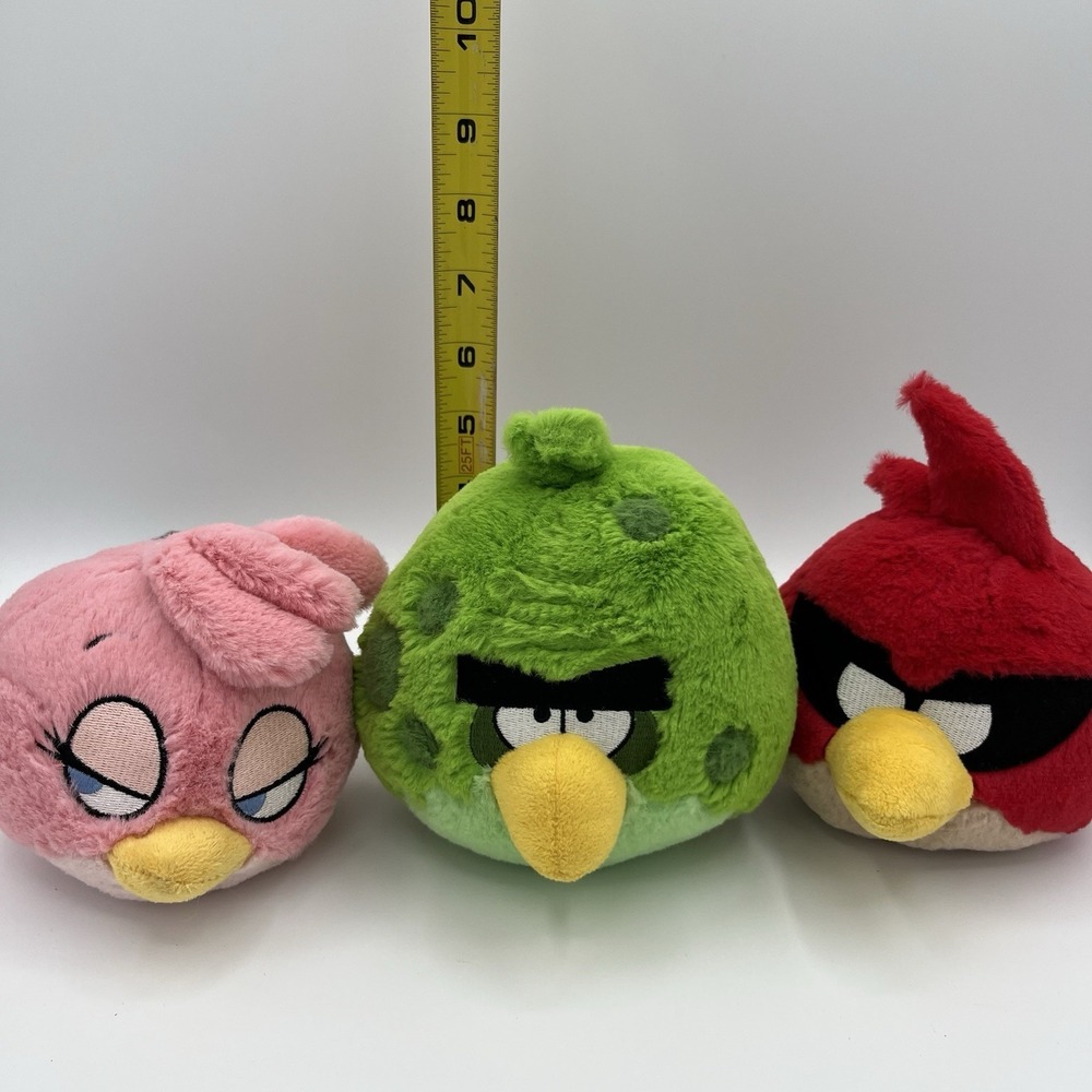 Angry Birds Lot of 3 Plush Red Pink Stella Green Terence Commonwealth NO SOUNDS - Picture 16 of 16